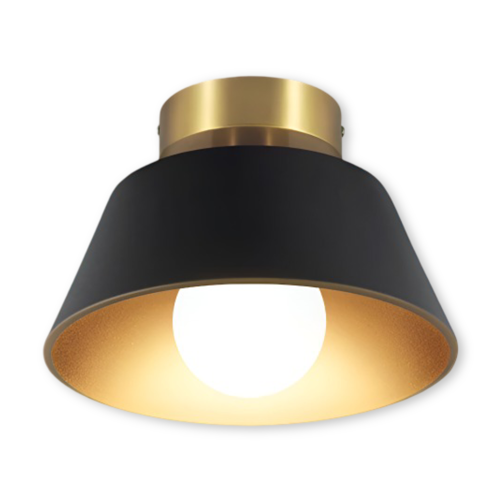 Lampa sufitowa LED metalowa czarno-biała retro