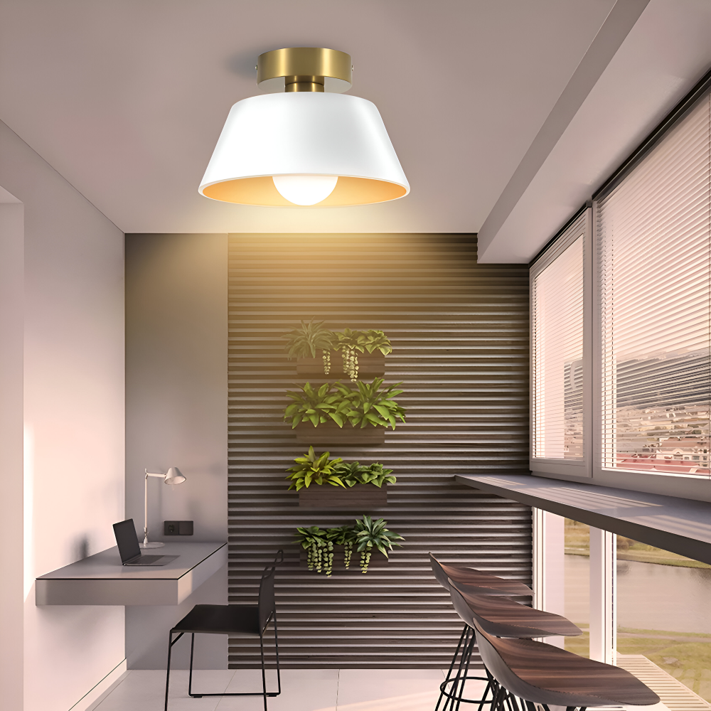 Lampa sufitowa LED metalowa czarno-biała retro