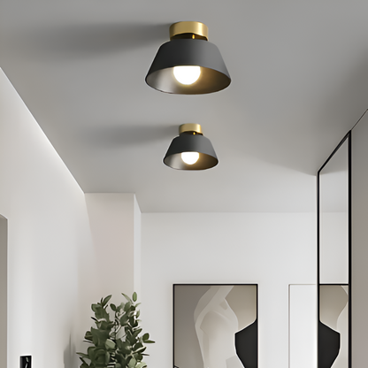 Lampa sufitowa LED metalowa czarno-biała retro