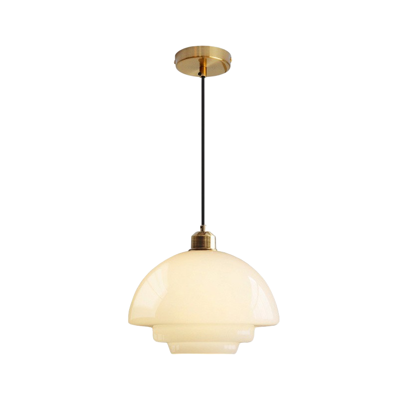 Lampa wisząca vintage z mlecznego szkła