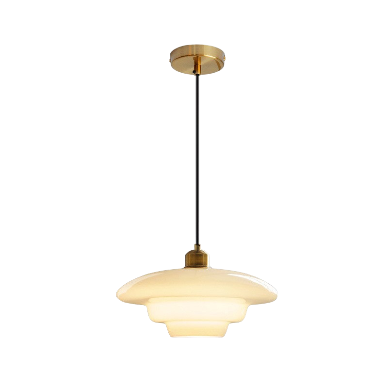 Lampa wisząca vintage z mlecznego szkła