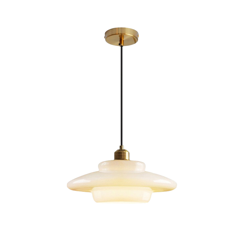 Lampa wisząca vintage z mlecznego szkła