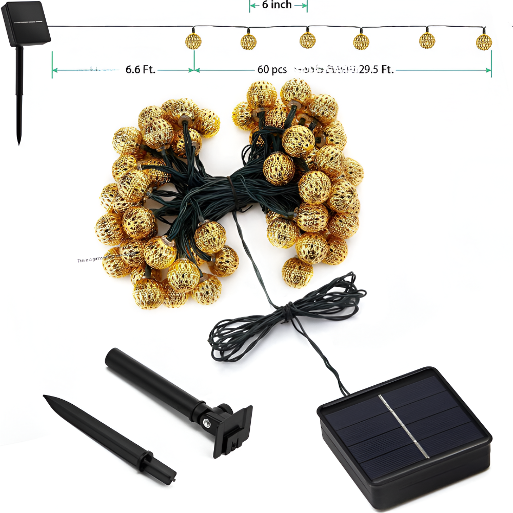 Solarna girlanda LED do ogrodu w marokańskim stylu
