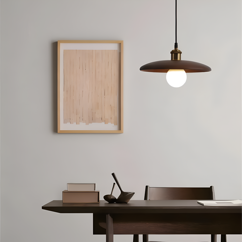 Drewniana lampa wisząca japońska minimalistyczna