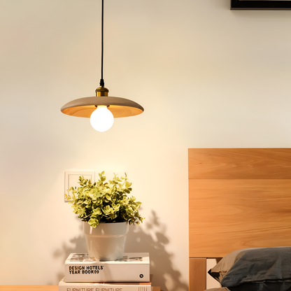 Drewniana lampa wisząca japońska minimalistyczna