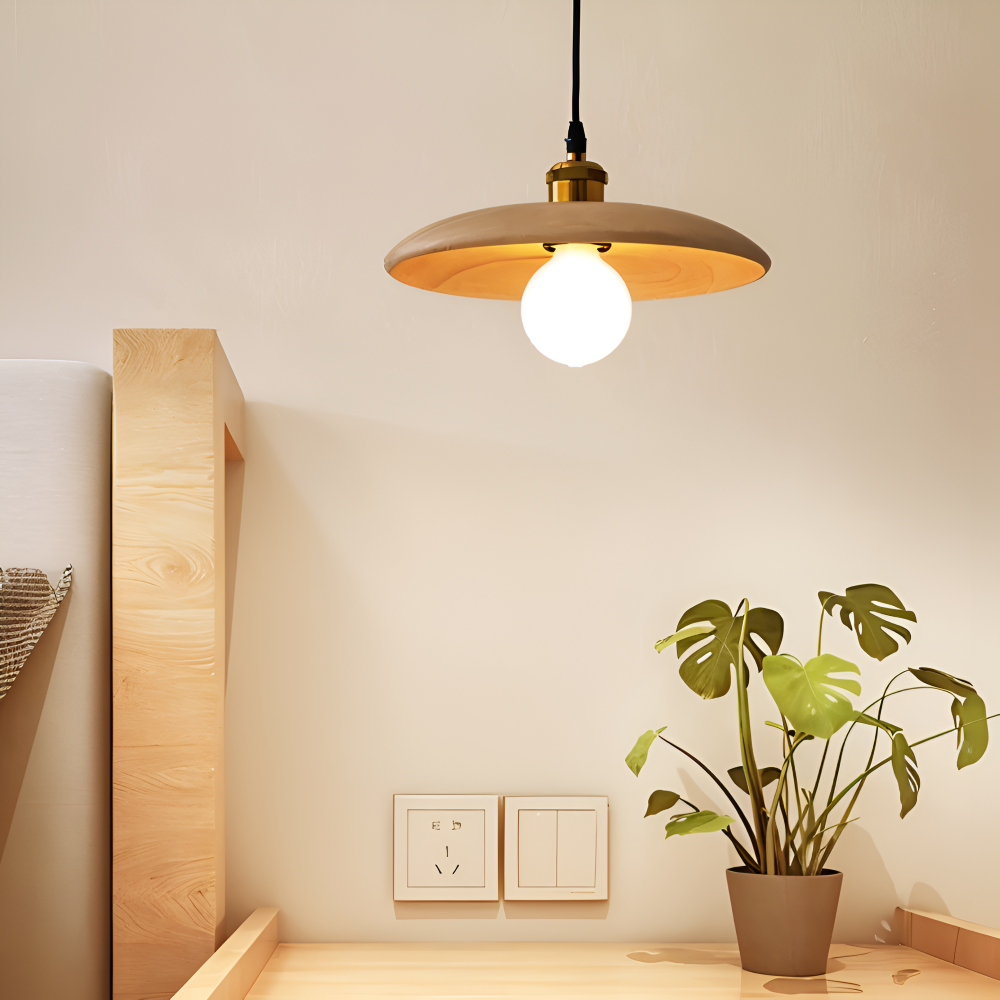 Drewniana lampa wisząca japońska minimalistyczna