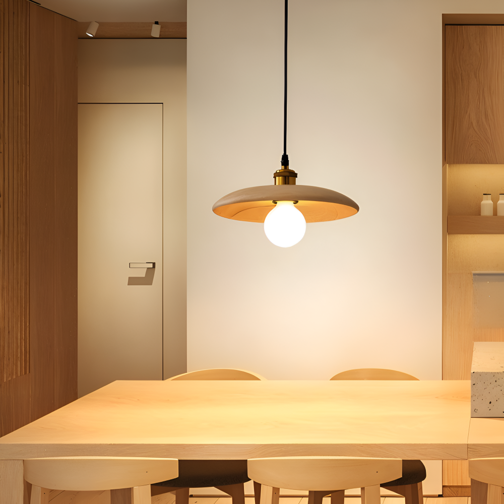 Drewniana lampa wisząca japońska minimalistyczna