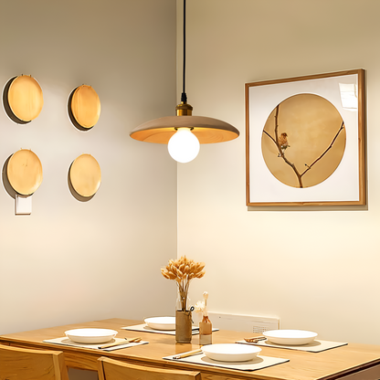 Drewniana lampa wisząca japońska minimalistyczna