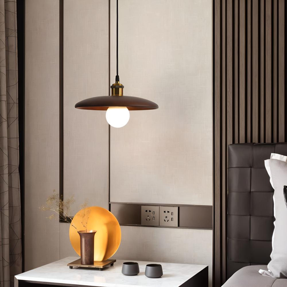 Drewniana lampa wisząca japońska minimalistyczna