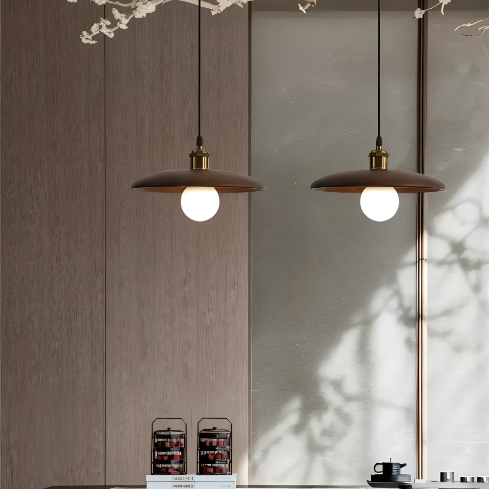 Drewniana lampa wisząca japońska minimalistyczna