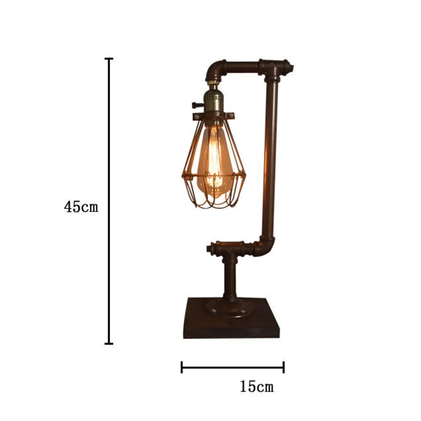 Czarna metalowa lampa stołowa vintage na biurko