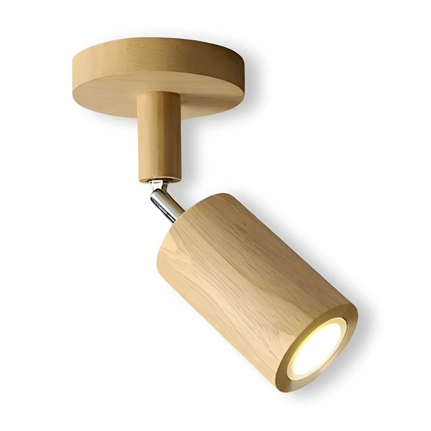 Regulowany plafon spot LED z drewna i metalu
