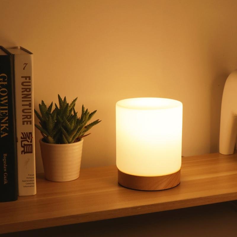 Mini lampka stołowa szklana LED dotykowa 360°