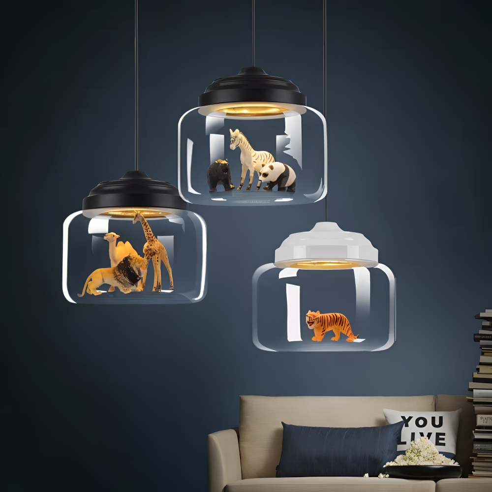 Lampa wisząca dziecięca z motywem zwierząt do pokoju dziecka