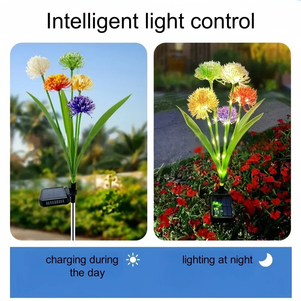 Solarna lampa ogrodowa LED w kształcie dmuchawca