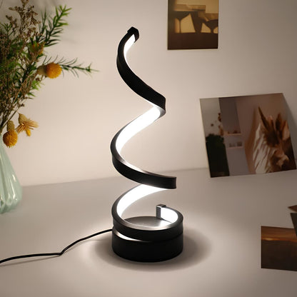 Lampa stołowa LED spiralna ściemniana USB