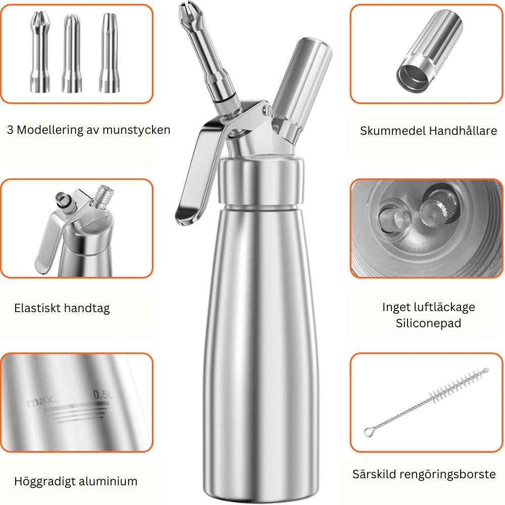 Profesjonalny syfon do bitej śmietany 500 ml