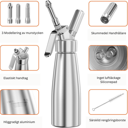 Profesjonalny syfon do bitej śmietany 500 ml
