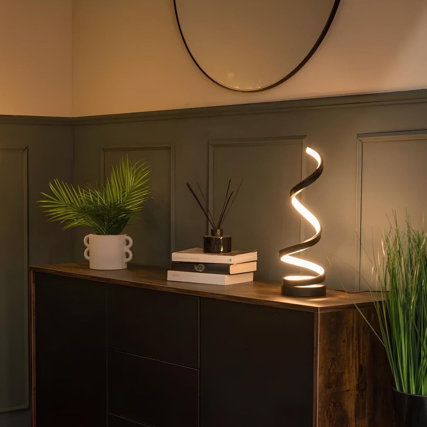 Lampa stołowa LED spiralna ściemniana USB