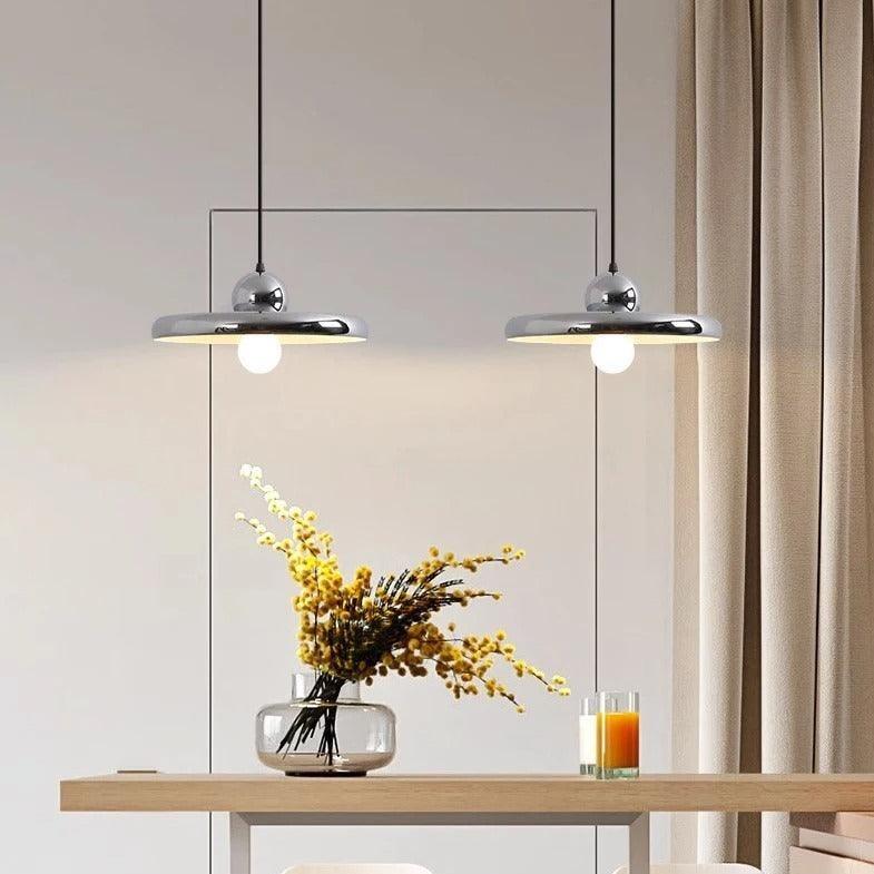 Lampa wisząca retro ze szkła i metalu